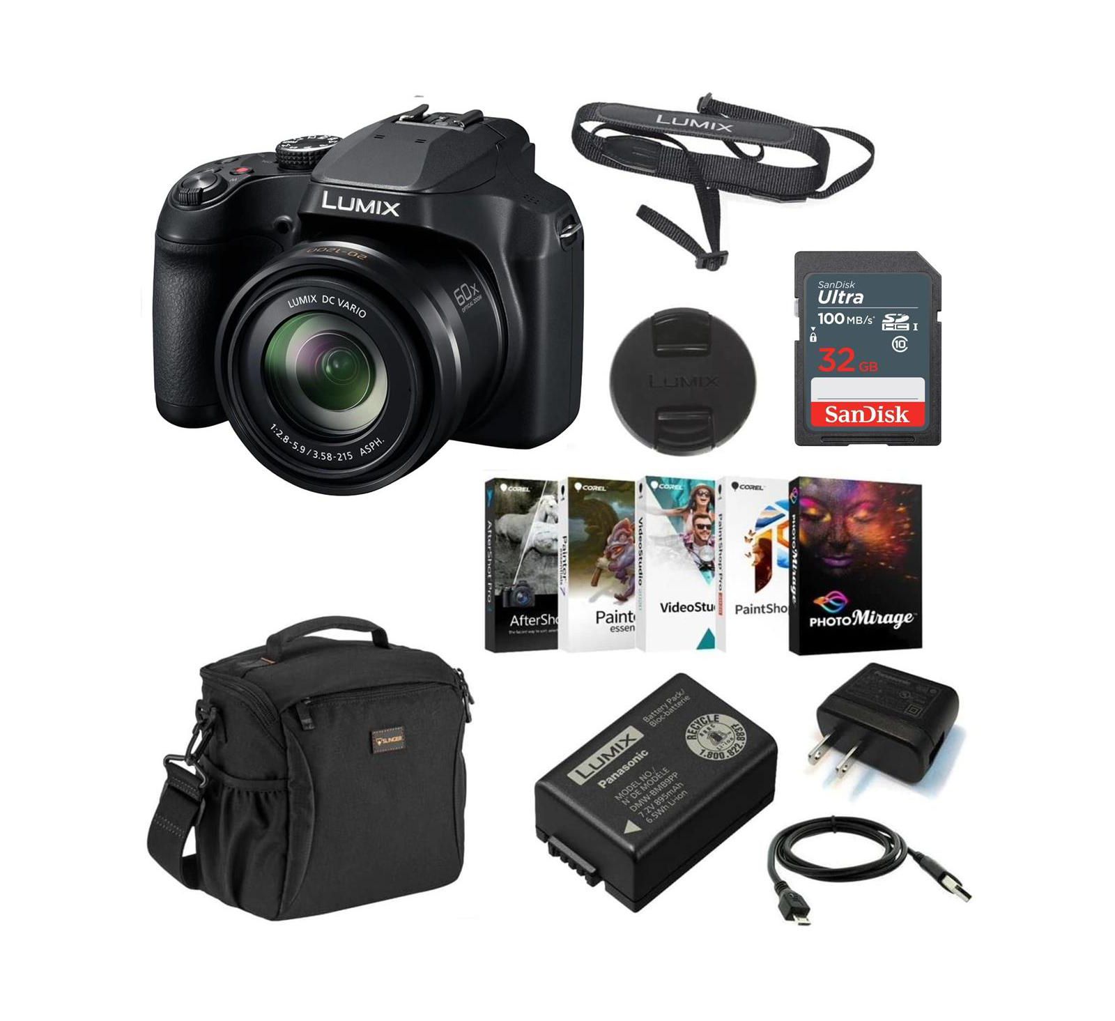 Цифровая камера Panasonic Lumix DC-FZ80 4K с сумкой и SD картой 32GB