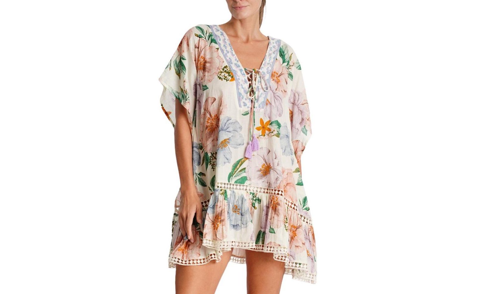 Женское кафтан La Moda Clothing Serena Bloom Embroidered