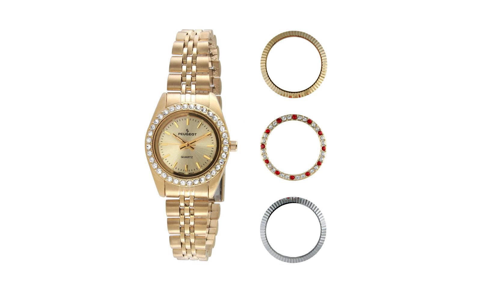 Peugeot Women Watch Gift set with Interchangeable Bezels