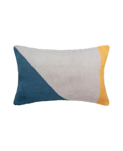 carol & frank декоративная подушка Rory Blue Sand and Gold Cotton Blend, 14" x 22"