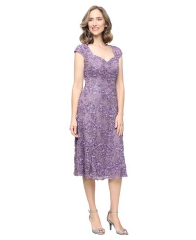 Alex Evenings Women's Sweetheart-Neck Lace Sequin Soutache Dress