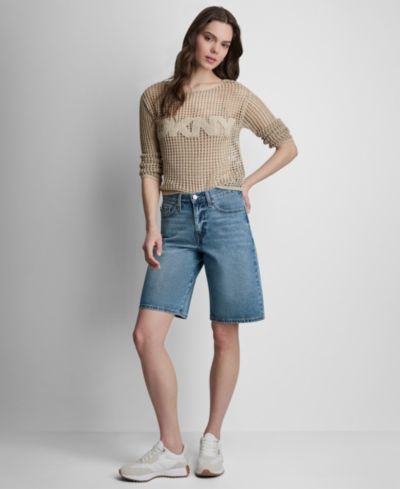 Женние джинсовые шорты-бермуды DKNY Jeans Mid-Rise Denim