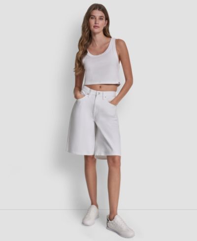 Женние джинсовые шорты-бермуды DKNY Jeans Mid-Rise Denim