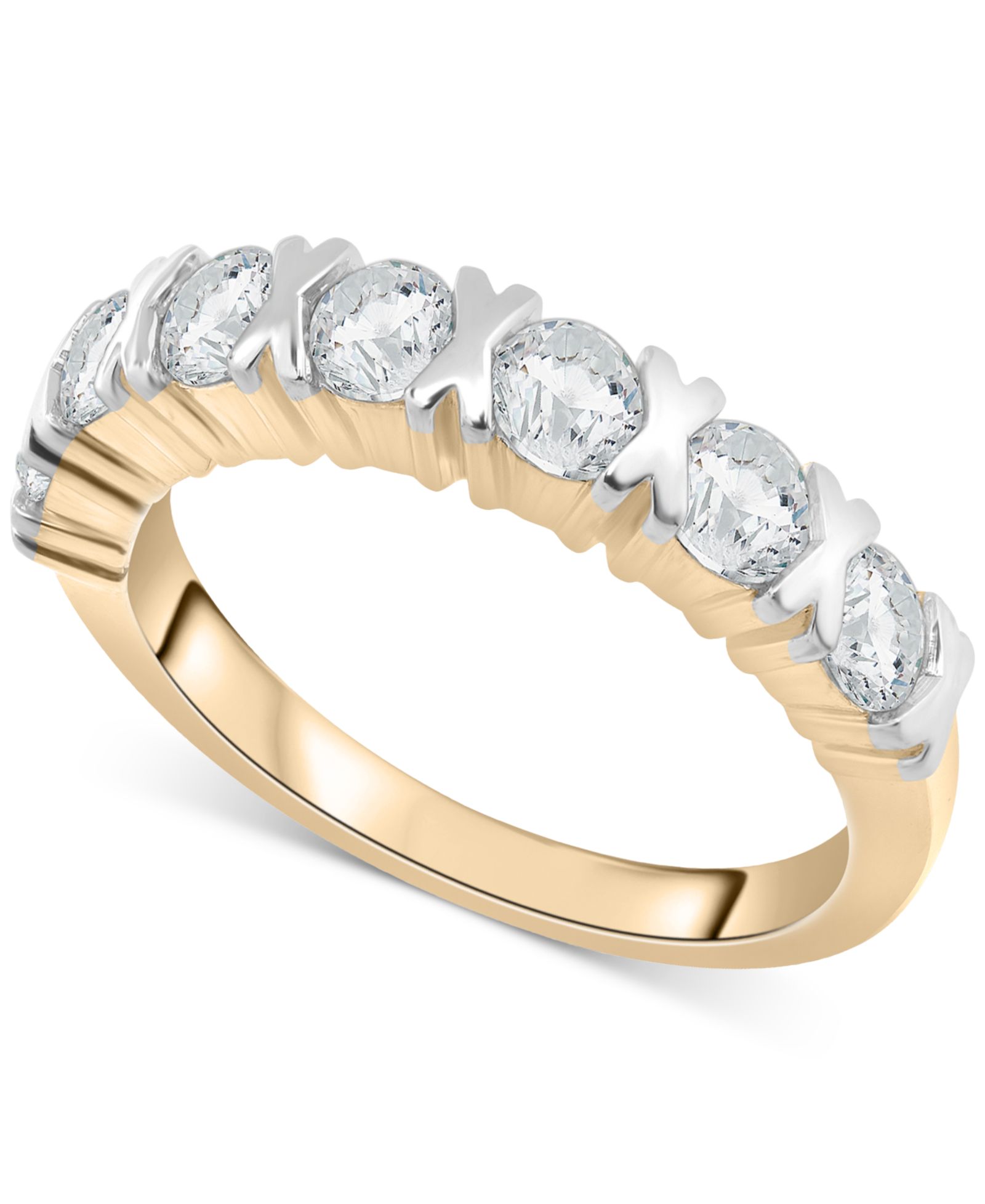 Кольцо с бриллиантовой полосой (1 ct. t.w.) из желтого золота 14k