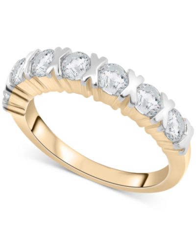 Кольцо с бриллиантовой полосой (1 ct. t.w.) из желтого золота 14k