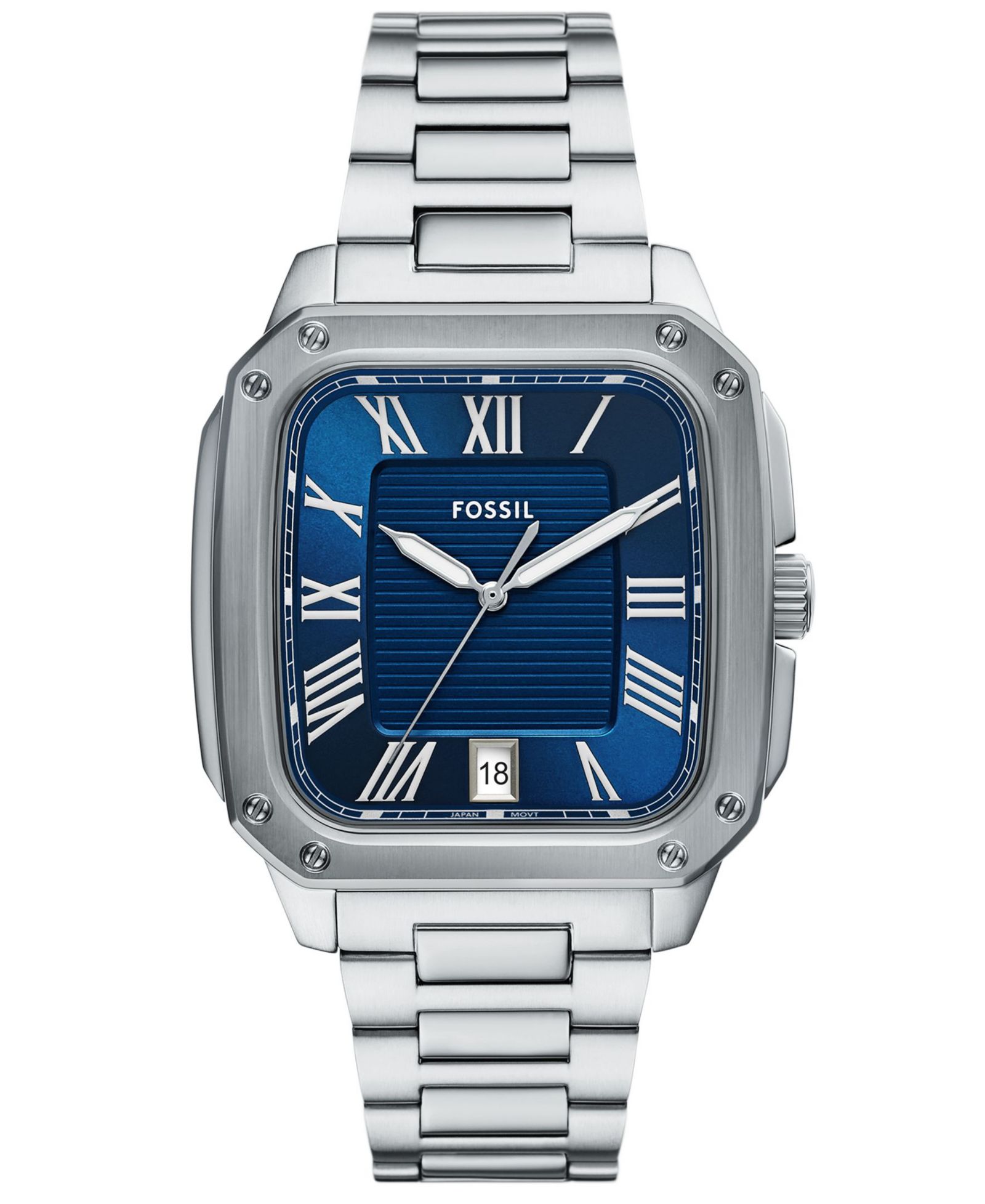 Мужские часы Fossil Crosby Three-Hand Date Stainless Steel 42mm