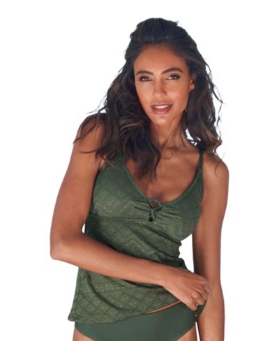 LASCANA Women's Crochet Underwire Everyday Comfort Tankini Top