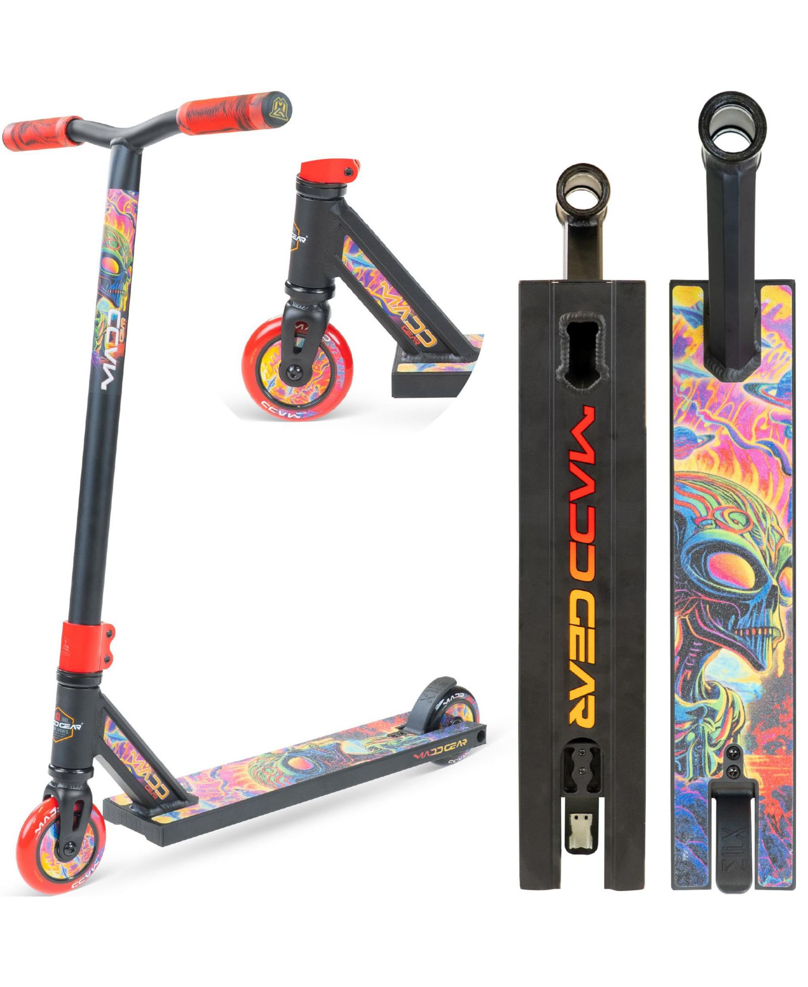 Pro Stunt Scooter for Kids Ages 5+ - Lightweight Durable Trick Scooter for Skatepark and Street - Madd Gear MG2 - Frenzy