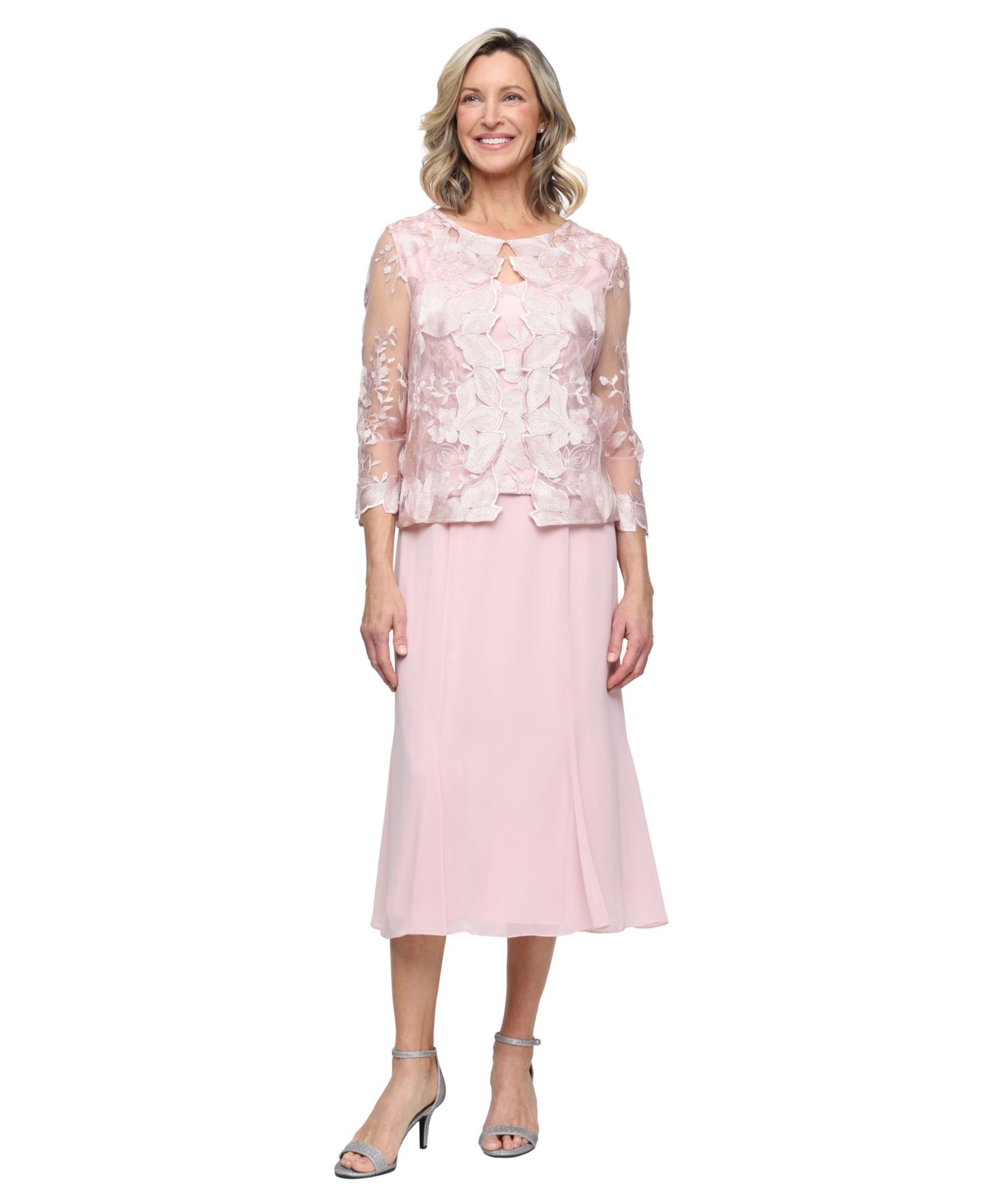 Alex Evenings Petite 2-Piece. Lace Jacket Dress Set