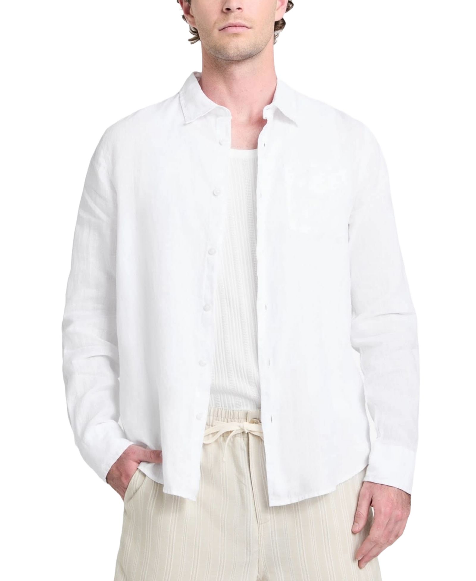GUESS Men's Napa Relaxed-Fit Textured Button-Down Shirt