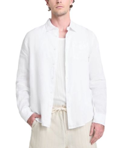 GUESS Men's Napa Relaxed-Fit Textured Button-Down Shirt