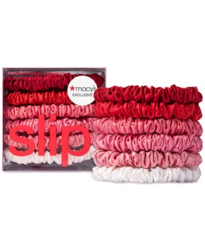 Набор шелковых тонких резинок Slip 6-Pc. Strawberry Sundae Pure Silk Scrunchies Set