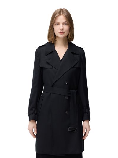 Женский кашемировый тренч Gobi Cashmere Double Breasted Black