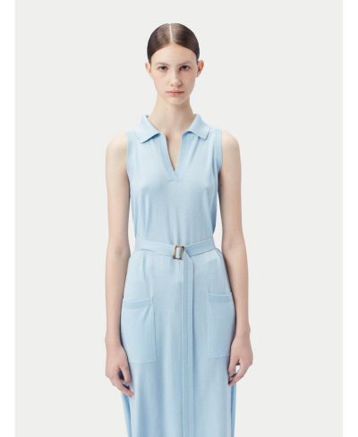 Gobi Cashmere Women's Sleeveless Silk Cashmere Polo Dress