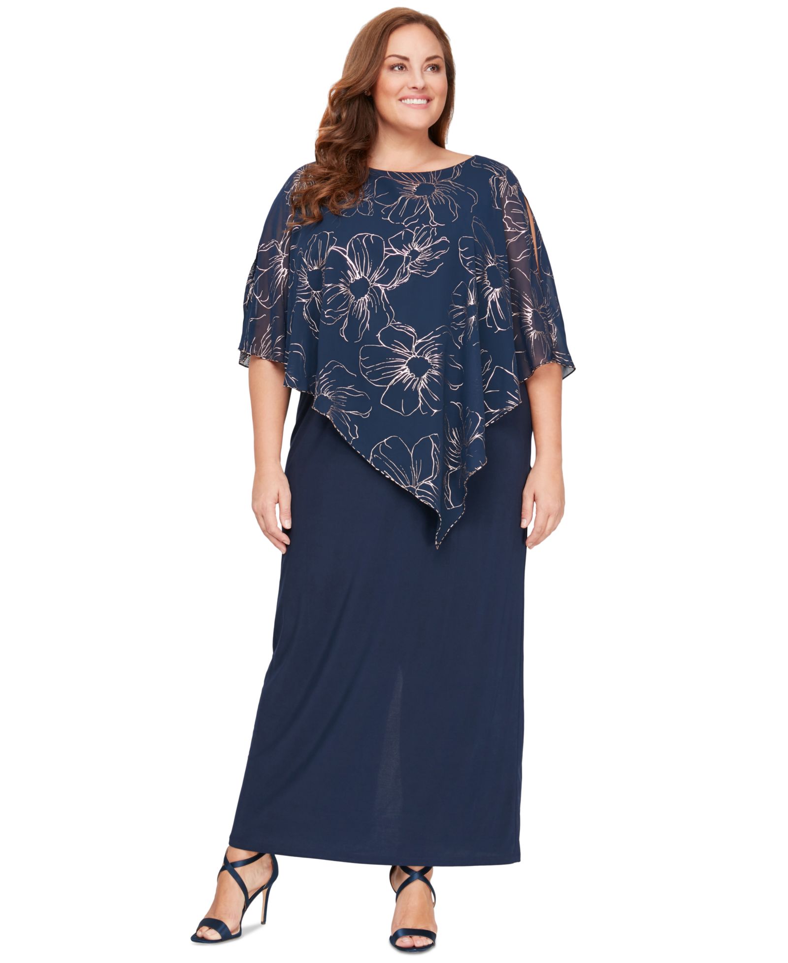SL Fashions Платье Plus Size с цветочным принтом