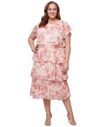 SL Fashions Plus Size многослойное платье с цветочным принтом