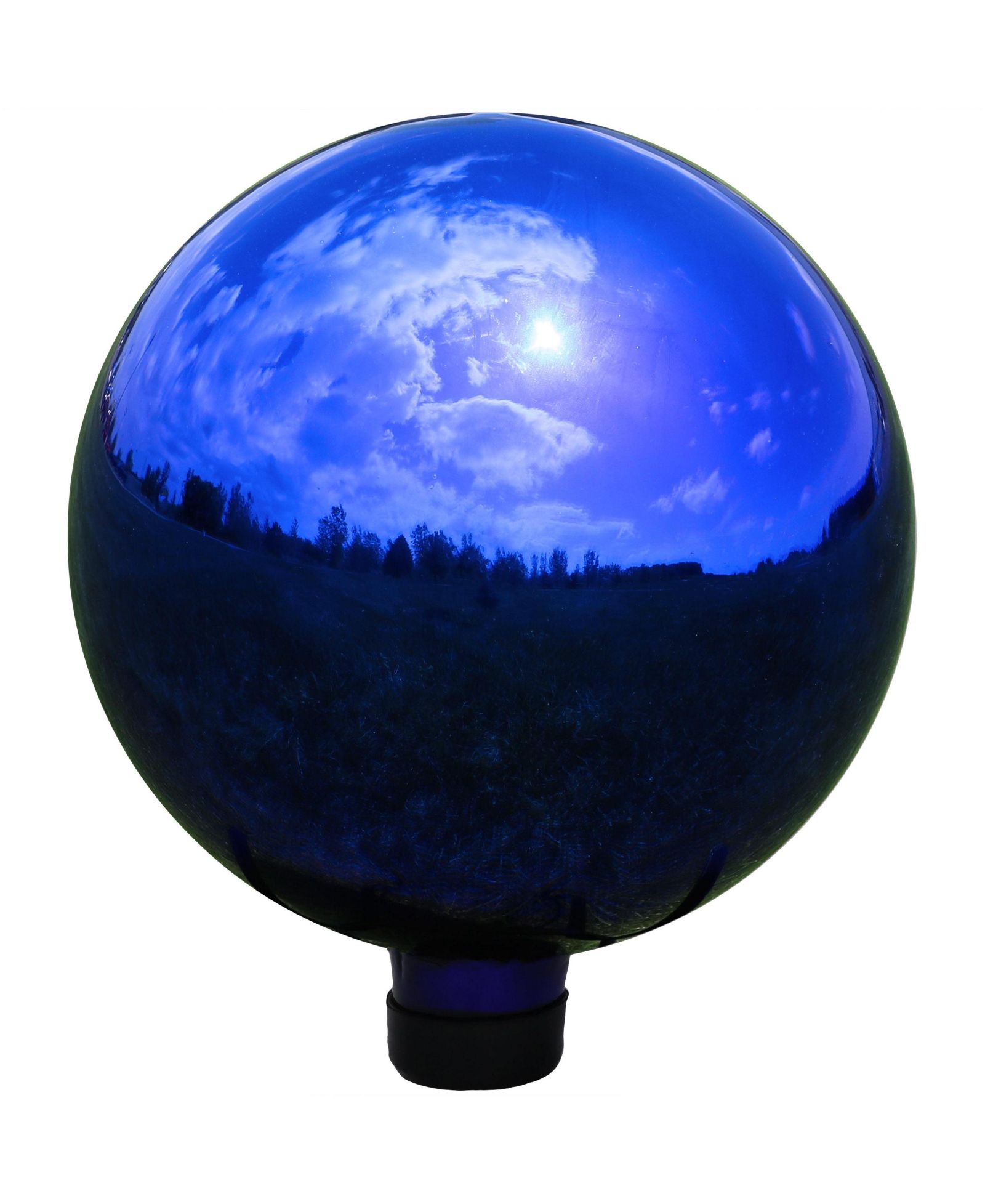 Sunnydaze Decor Reflective Mirrored Garden Gazing Globe Ball with Stemmed Bottom and Rubber Cap, 10" Diameter