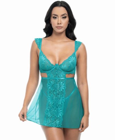 Oh La La Cheri Women's Farah Lace Sheer Babydoll