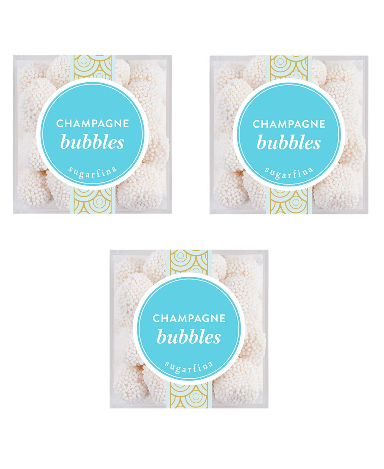 Набор Sugarfina Champagne Bubbles Small Cube, 3 предмета