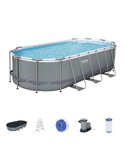 Bestway Steel Pro MAX 18' x 9' x 48" Oval Above Ground Outdoor Swimming Pool Set