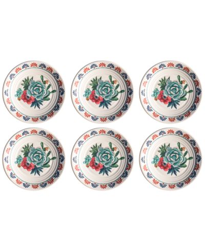 Abode Homewares Desert Succulent 6-Pc. Salad Plates, Service For 6