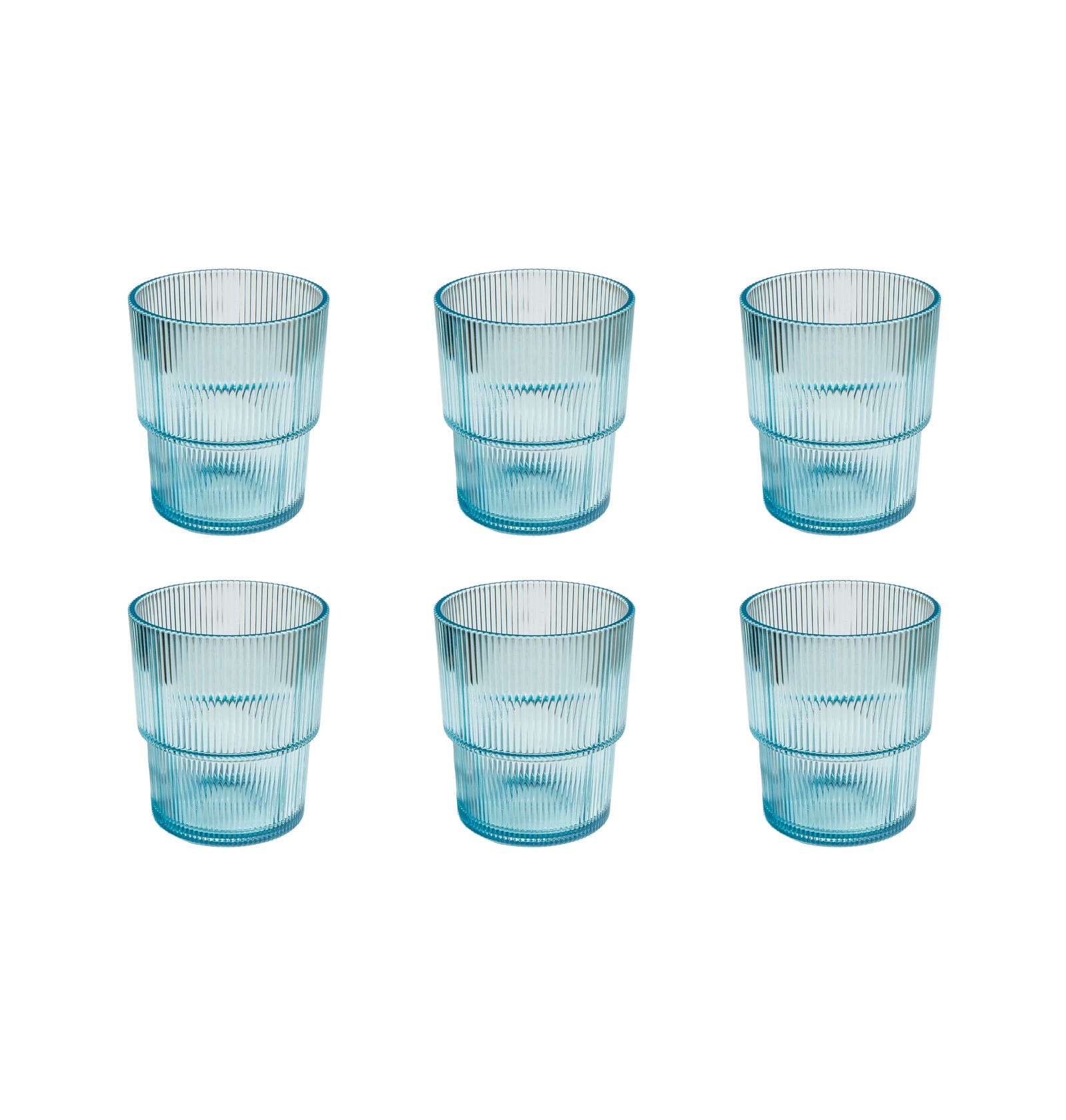 Abode Homewares Fine Ribbed Double Old Fashioned Glasses, Set of 6