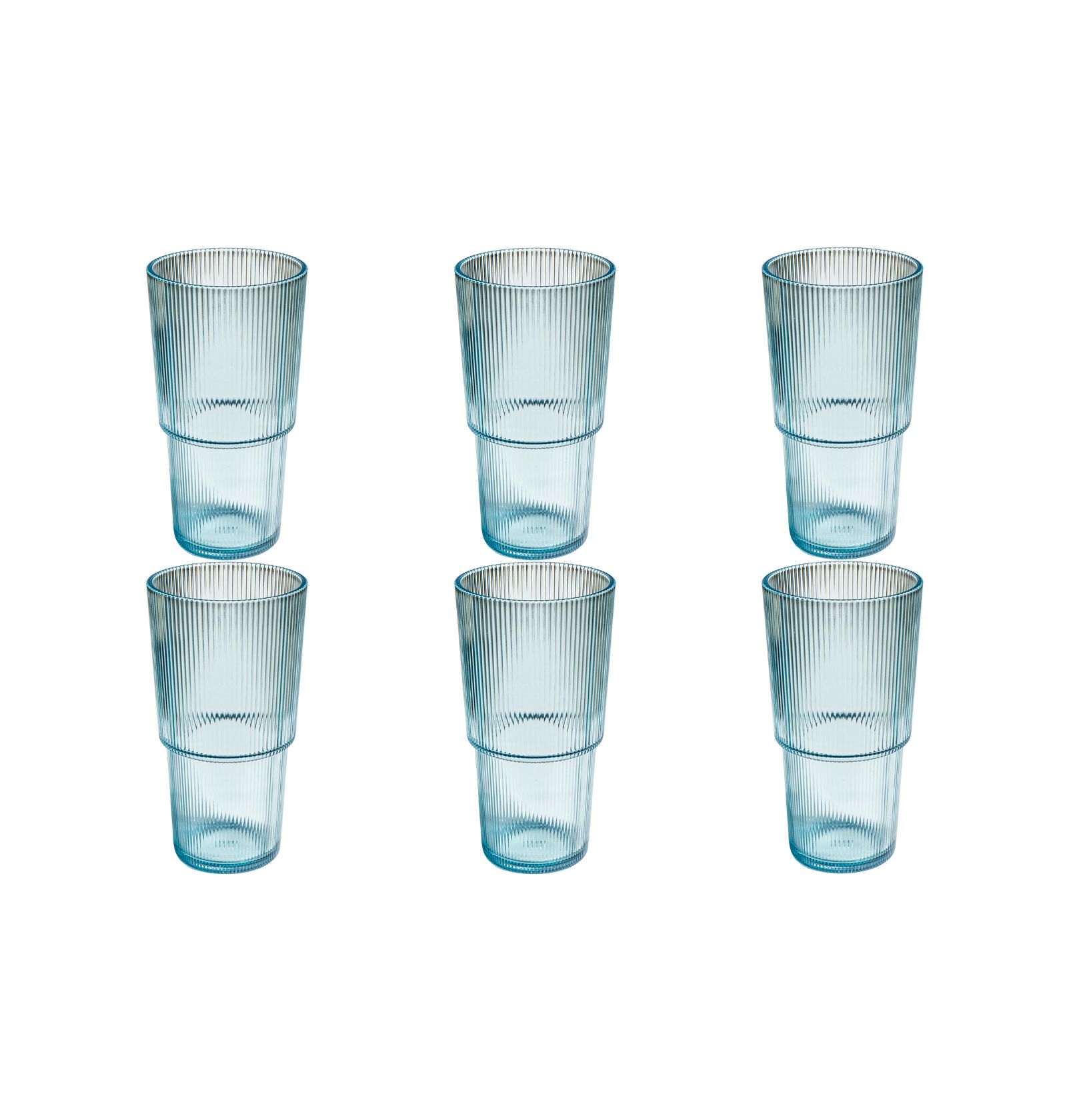 Abode Homewares Fine Ribbed Jumbo Glasses, Set of 6