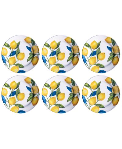 Abode Homewares Lemon Orchard 6-Pc. Dinner Plates, Service For 6