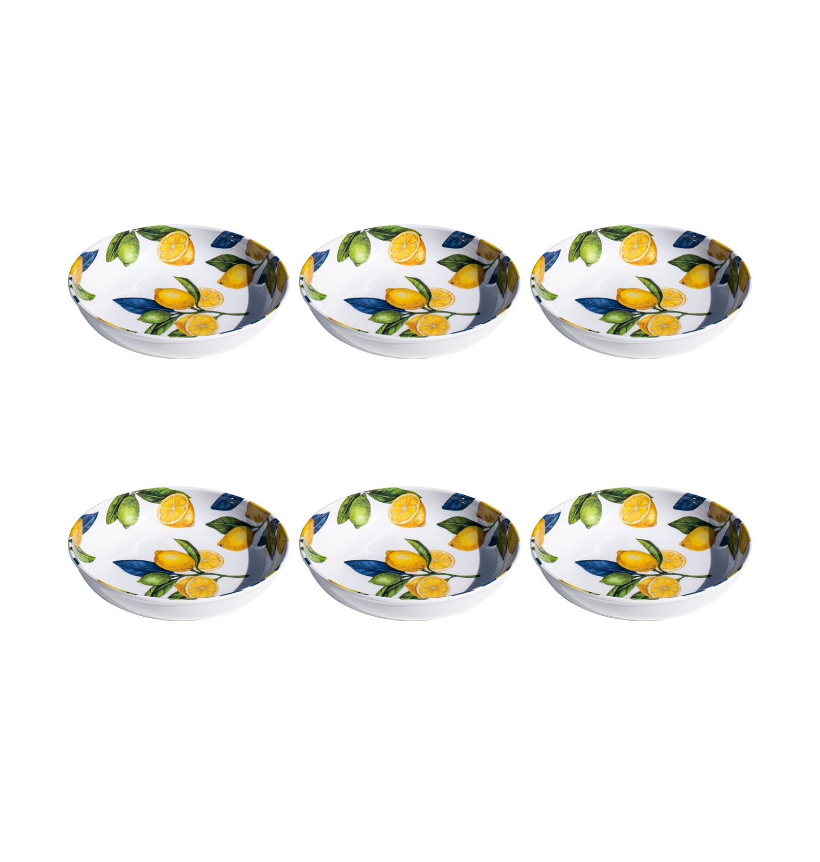 Abode Homewares Lemon Orchard 6-Pc. Low Bowls, Service For 6