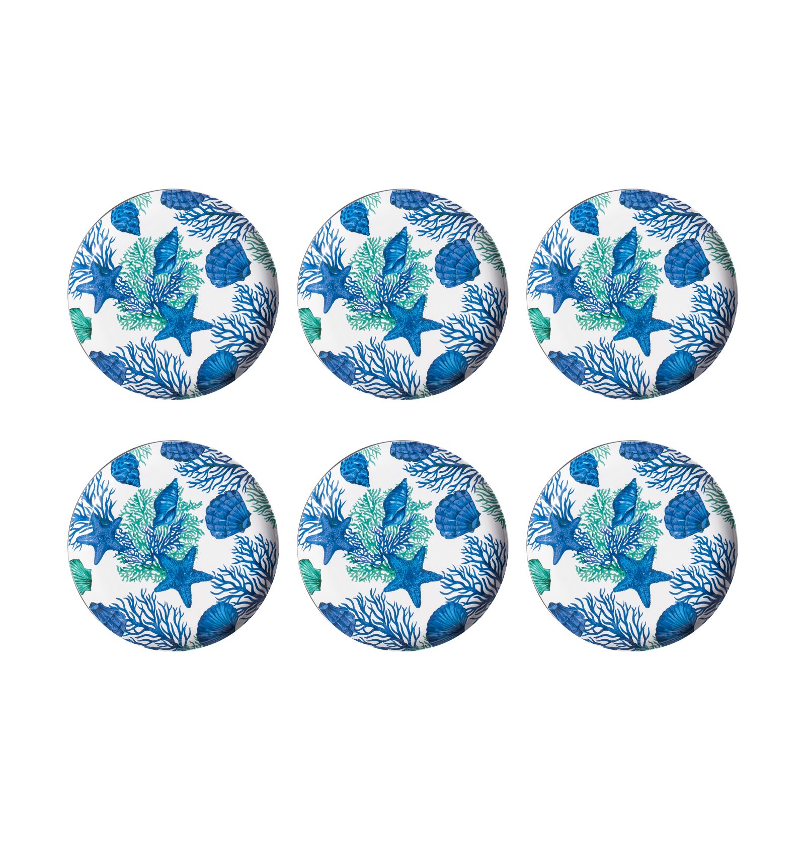 Abode Homewares Coastal Coral 6-Pc. Salad Plates, Service For 6