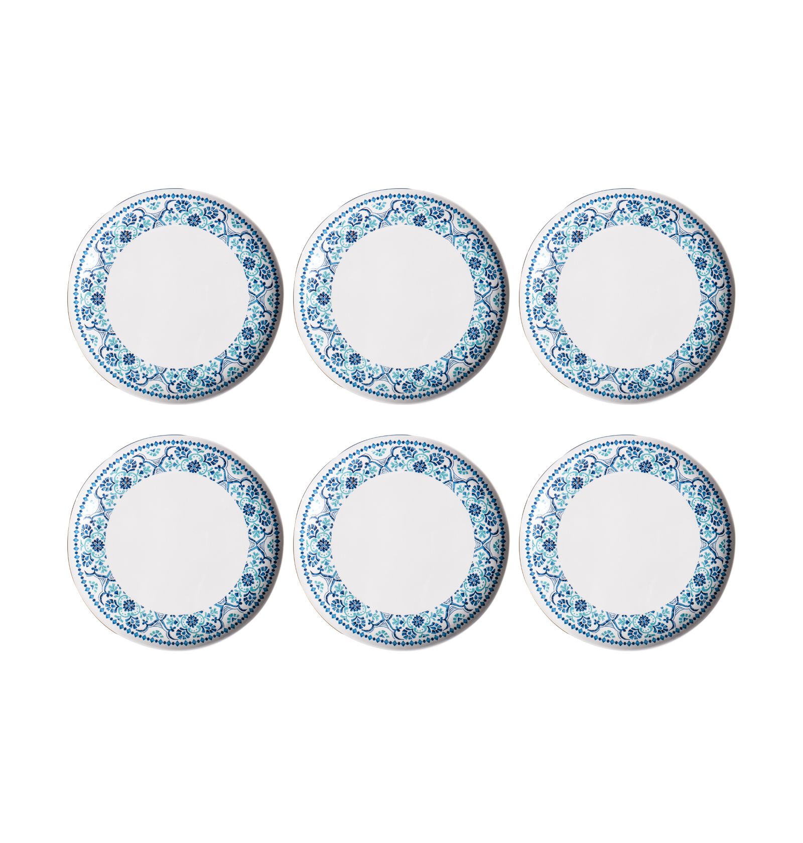 Abode Homewares Palazzo Tiles 6-Pc. Dinner Plates, Service For 6