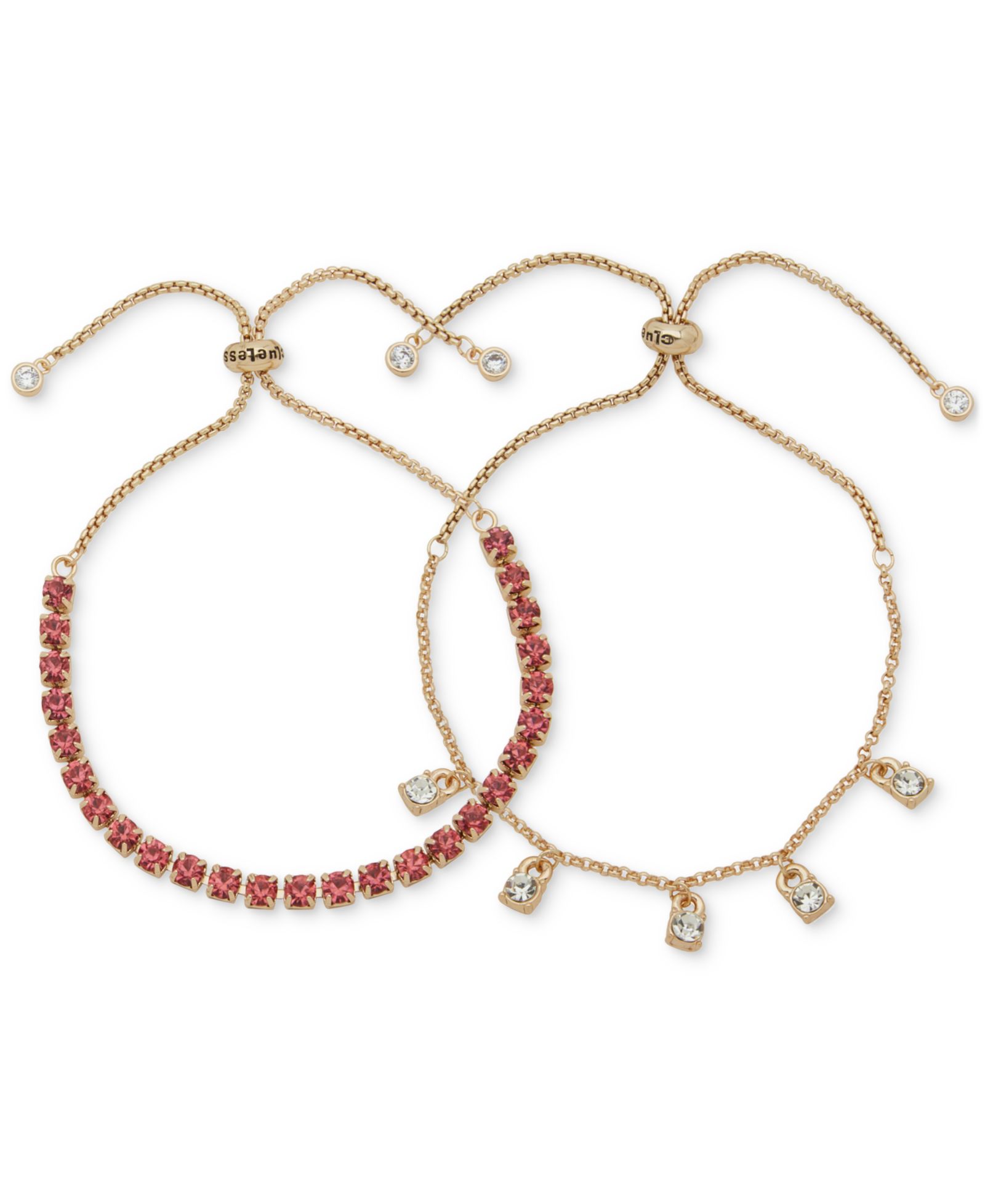 Набор браслетов Clueless Gold-Tone 2-Pc. Set Mixed Color Crystal Slider