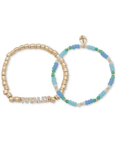 Комплект из 2-х браслетов Clueless Gold-Tone Totally Mixed Bead Stretch