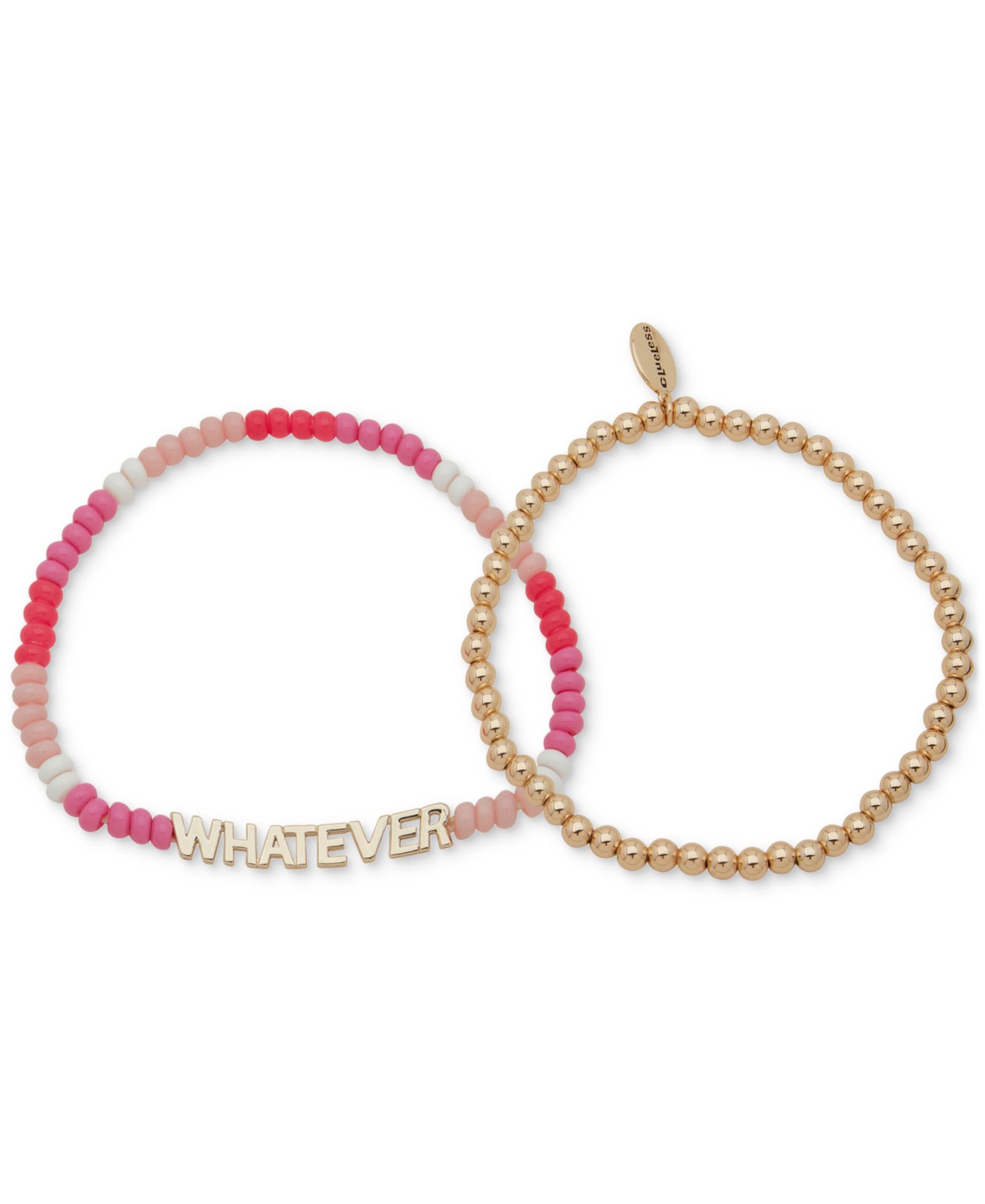 Набор из 2 браслетов Clueless Gold-Tone Whatever Mixed Bead Stretch Bracelets