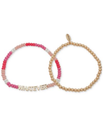 Набор из 2 браслетов Clueless Gold-Tone Whatever Mixed Bead Stretch Bracelets