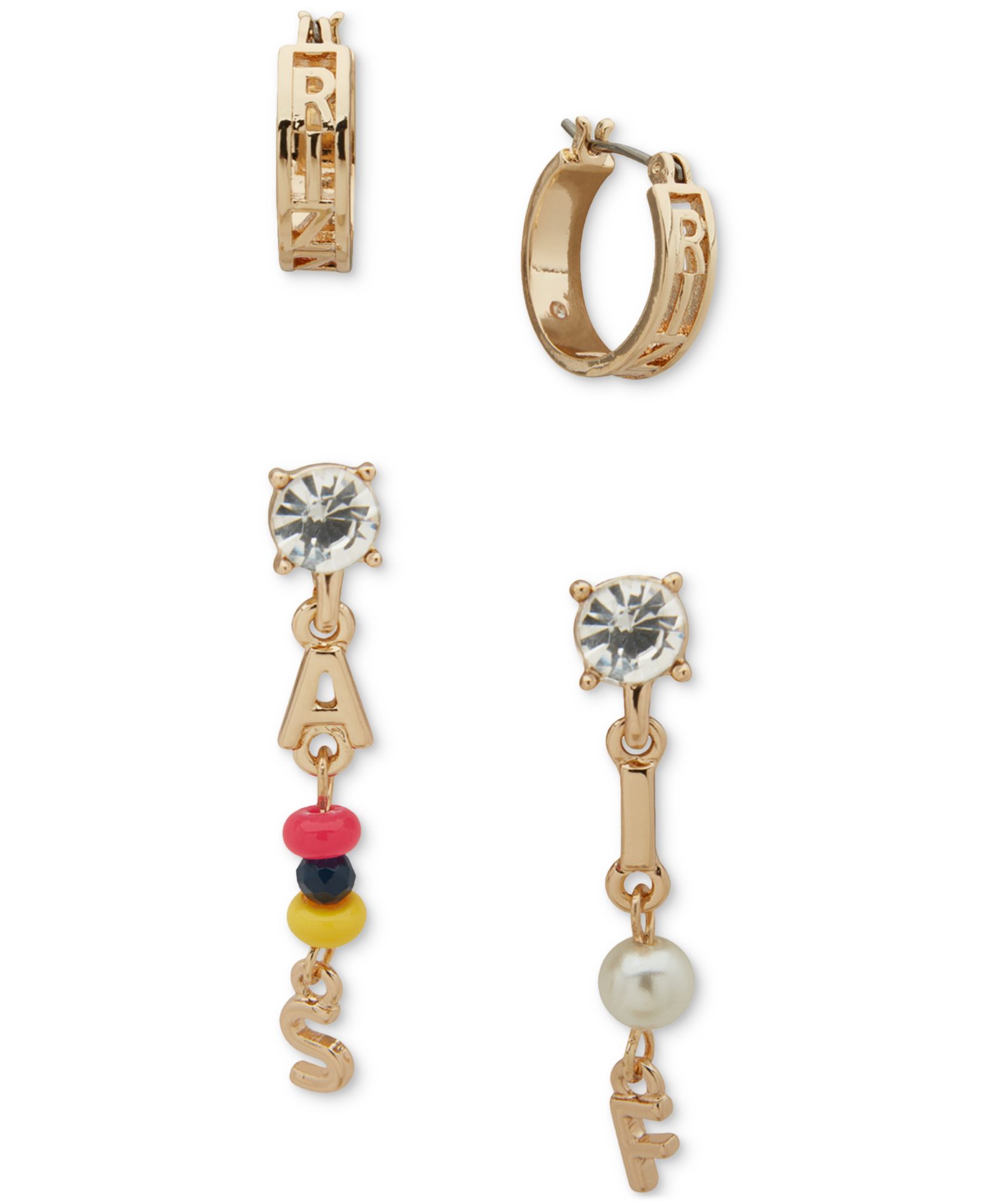 Clueless Серьги Gold-Tone Set Rizz & As If