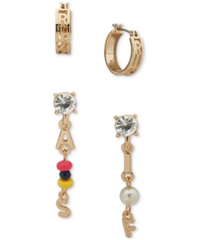 Clueless Gold-Tone 2-Pc. Set Rizz Hoop & As If Linear Drop Earrings