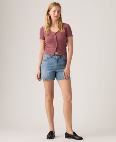 Levi's Женские джинсовые шорты из хлопка с завязками на талии