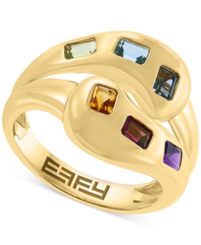 Кольцо с многоцветными драгоценными камнями EFFY® (1-1/2 ct. t.w.) в позолоченном стерлинговом серебре 14k желтого золота
