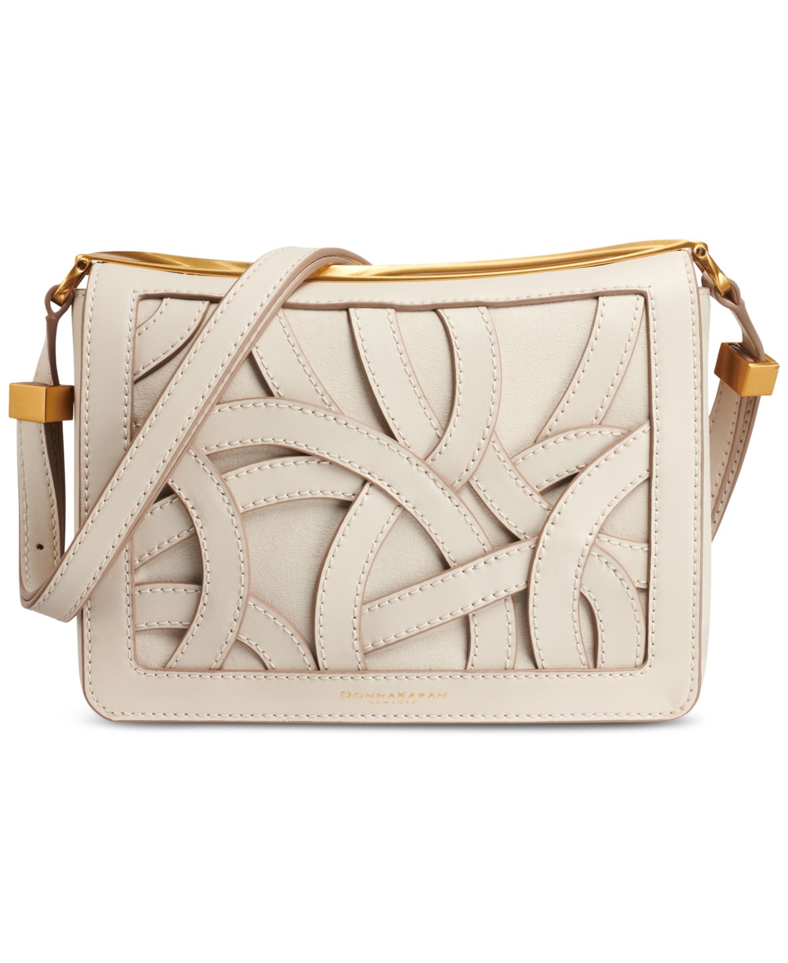 Donna Karan New York Jericho Woven Leather Floral Small Shoulder Bag