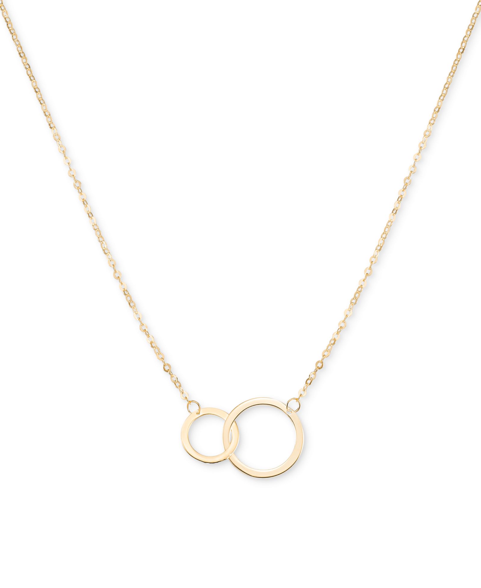 Подвеска Interlocking Circle из золота 10k, 16" + 2" extender