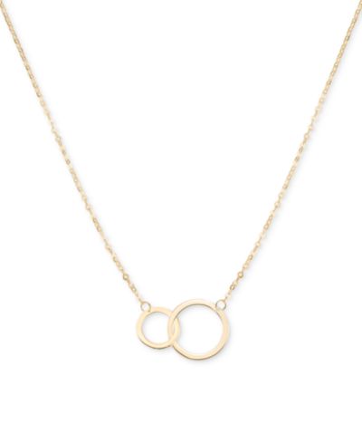 Подвеска Interlocking Circle из золота 10k, 16" + 2" extender