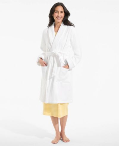 Lands' End Women's Cotton Terry Knee Length Spa Bath Robe
