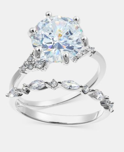 Charter Club 2-Pc. Set Cubic Zirconia & Crystal Rings, Macy's Exclusive
