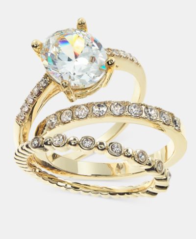 Charter Club Pavé & Oval Crystal Triple-Row Ring, Exclusively at Macy's