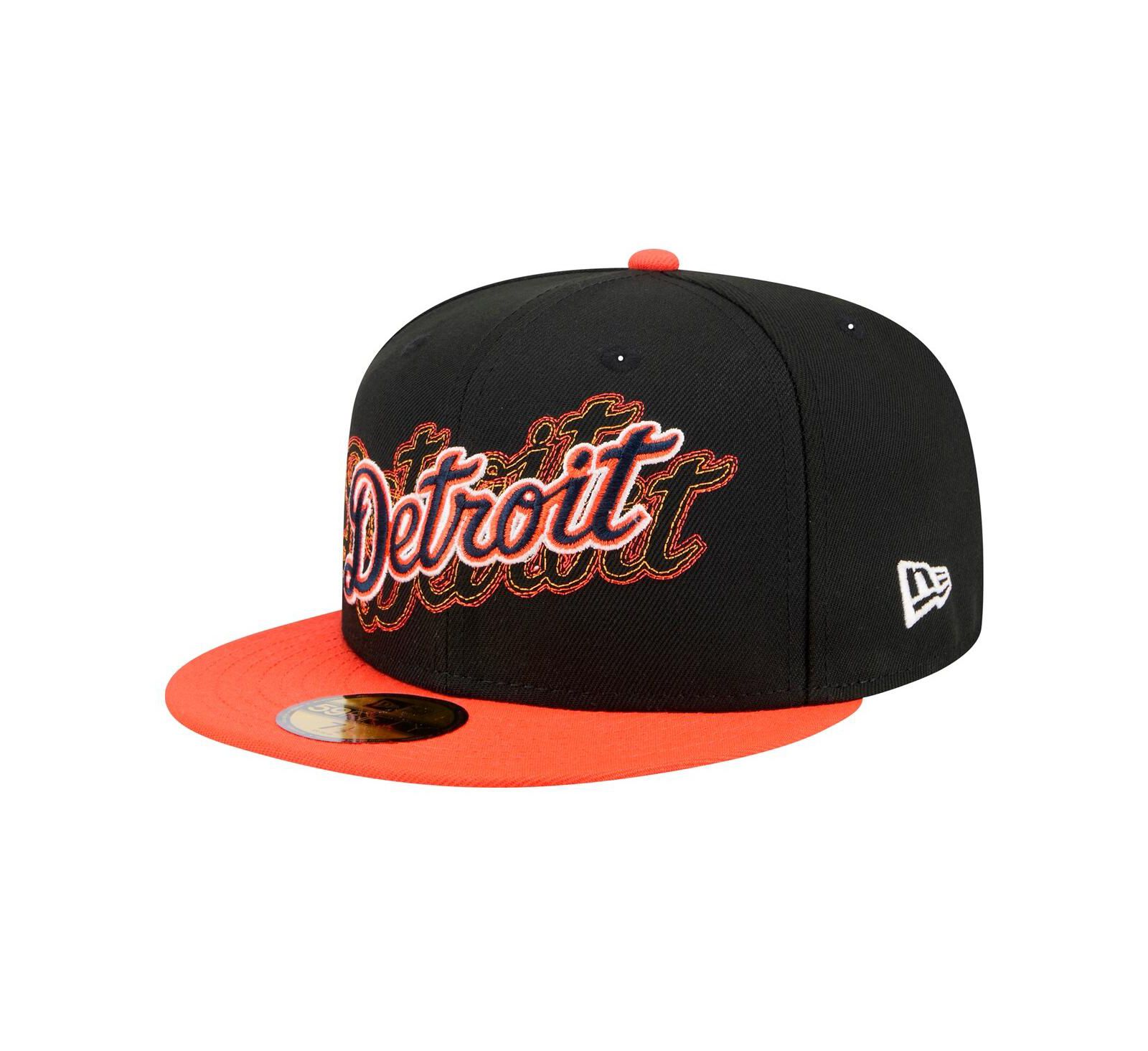 New Era Мужская черная кепка Detroit Tigers Shadow Stitch 59FIFTY