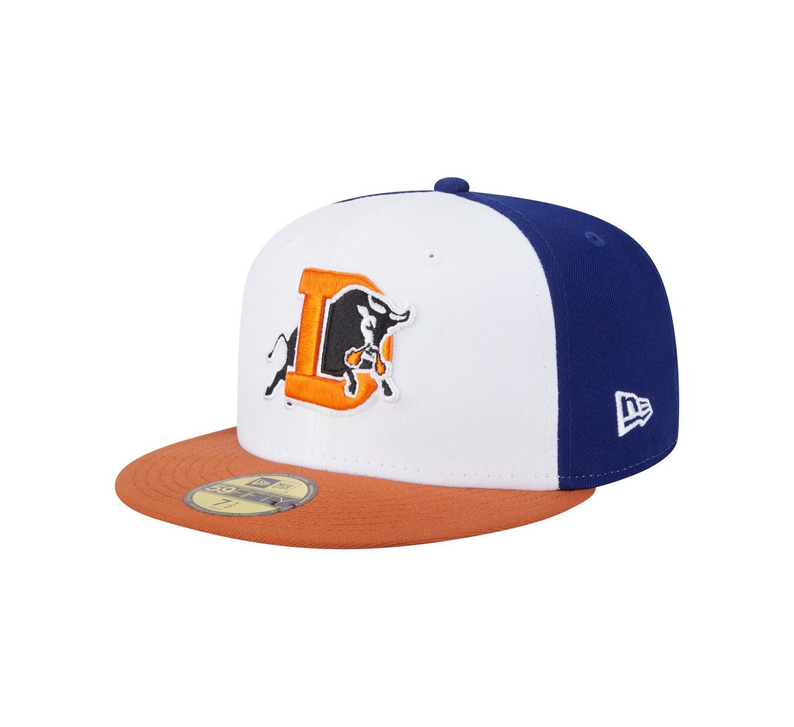 Мужская кепка New Era White/Orange Durham Bulls Authentic Collection 59FIFTY