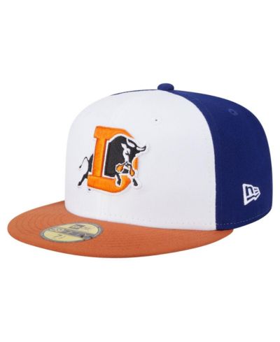 Мужская кепка New Era White/Orange Durham Bulls Authentic Collection 59FIFTY