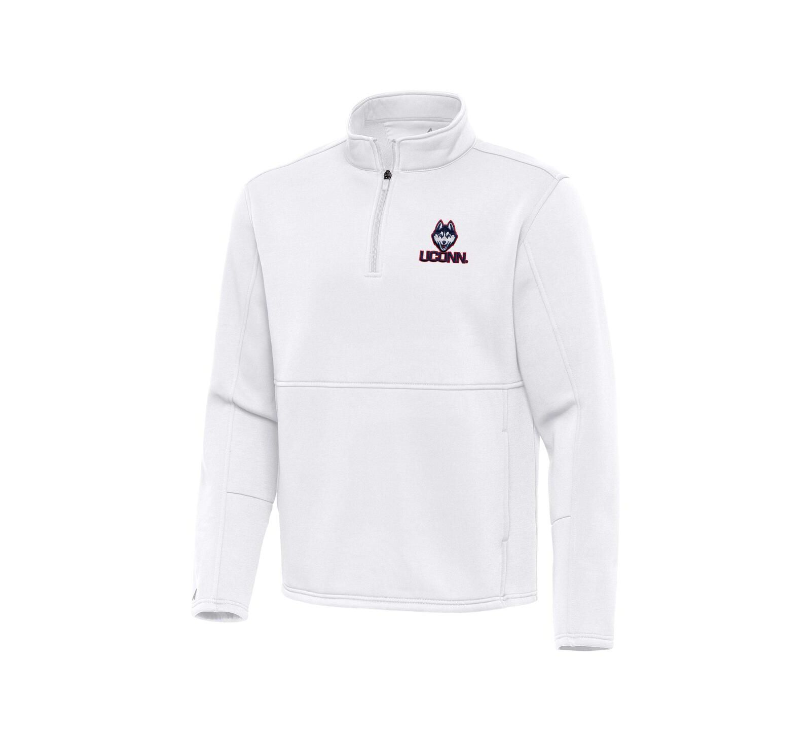 Antigua Men's White UConn Huskies Twist Quarter-Zip Pullover Jacket
