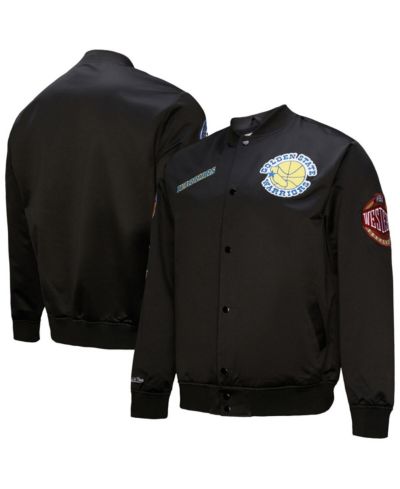 Мужская атласная куртка Mitchell & Ness Golden State Warriors Blackout Collection